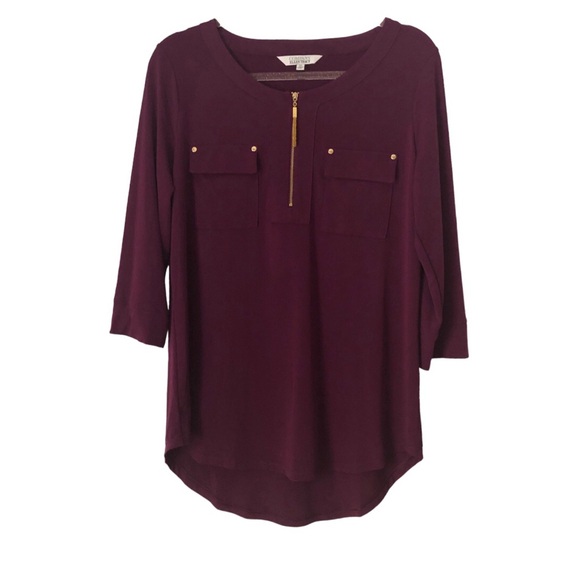 Ellen Tracy burgundy blouse - Picture 3 of 6